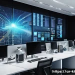 Home 22 기술 통합 설계의 효율성 분석 - **Seamless Digital Transformation and Collaborative Workforce:**
"A vibrant, wide-angle shot of ...