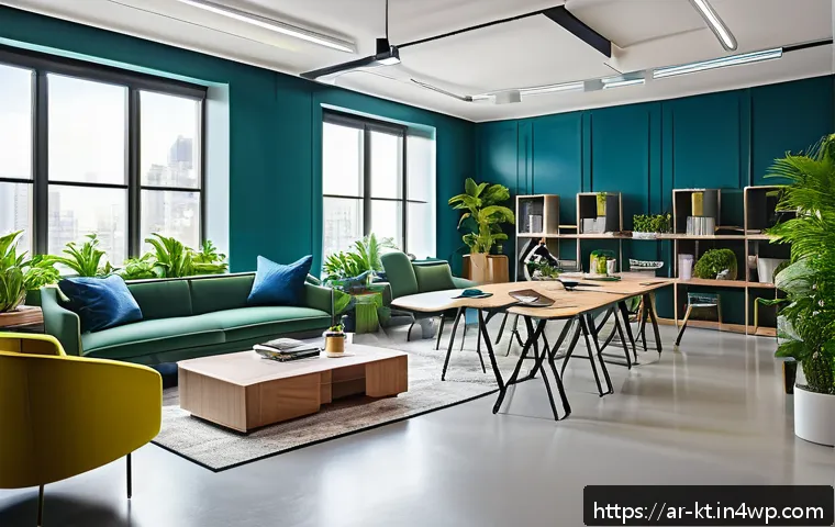 기술 통합을 위한 공간 활용 전략 - A modern smart office space designed for an Arabic-speaking professional, featuring clearly divided ...